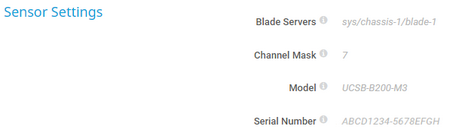 Sensor Settings Sensor Settings